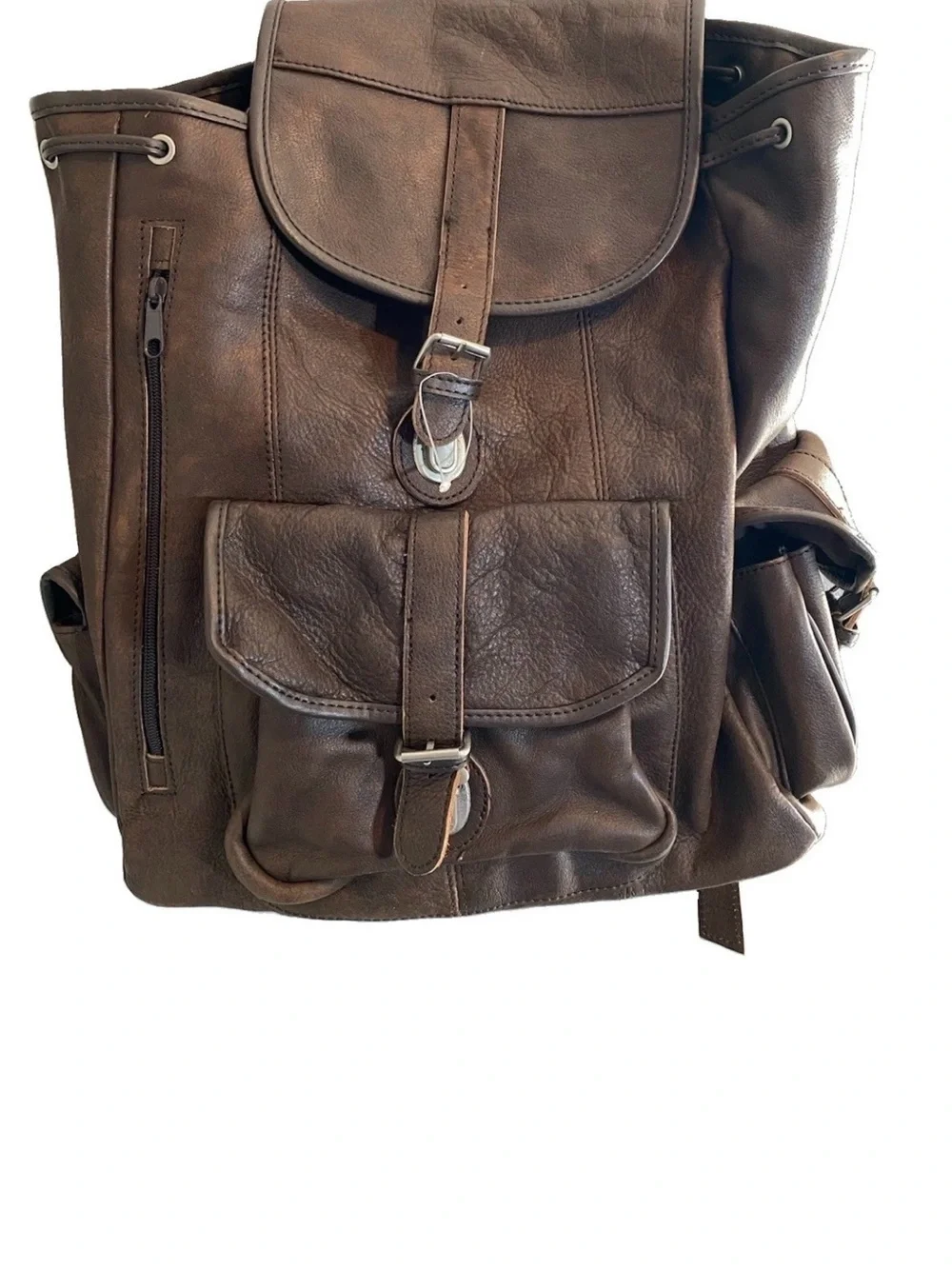 Vintage Brown Leather Backpack
